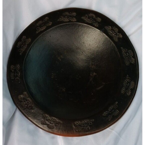 Vintage Handmade Sasak Pottery Earthenware Footed Bowl With Fish Motif 9.5" - Picture 8 of 10